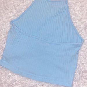 Solid rib - knit halter top
